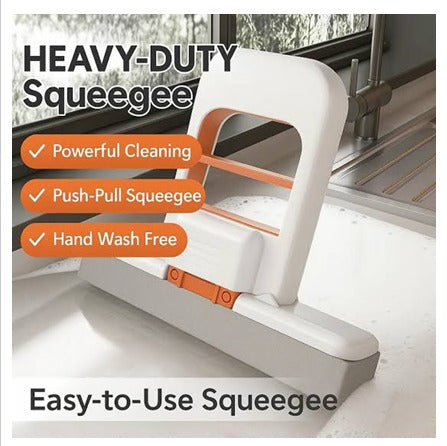 Heavy-Duty Hands-Free Mini Squeegee Mop – Push-Pull Water Wiper & Surface Cleaner