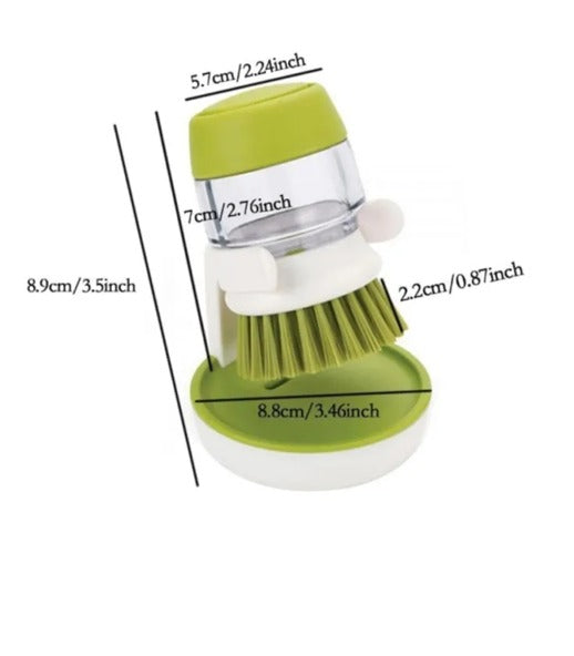 2-in-1 Soap Dispensing Dish Cleaning Brush – Press-Type Kitchen Scrubber with Built-In Liquid Dispenser