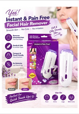 Yes! Finishing Touch 2-in-1 Instant & Pain-Free Hair Remover – Rechargeable Facial & Body Shaver