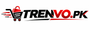 A digital logo featuring a red shopping cart with a red gift box icon on the left, followed by the text 'TRENVO.PK' in bold black and red lettering, set against a plain white background.